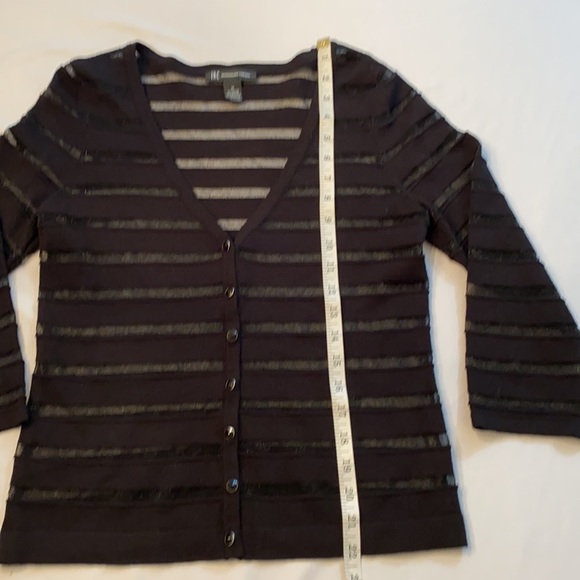 INC semi sheer black button up the front sweater. M-NWOT - Picture 2 of 7
